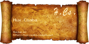 Hux Csaba névjegykártya